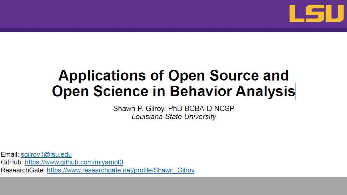 preprint preview for Applications of Open Source and Open Science in Behavior Analysis